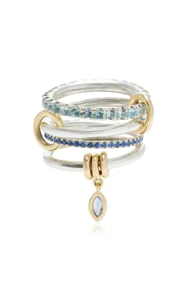 Spinelli Kilcollin 18K Yellow Gold And Sterling Silver Inara Marquise Blue Ring | Thumbnail 5 Spinelli Kilcollin 18K Yellow Gold And Sterling Silver Inara Marquise Blue Ring | Thumbnail 5