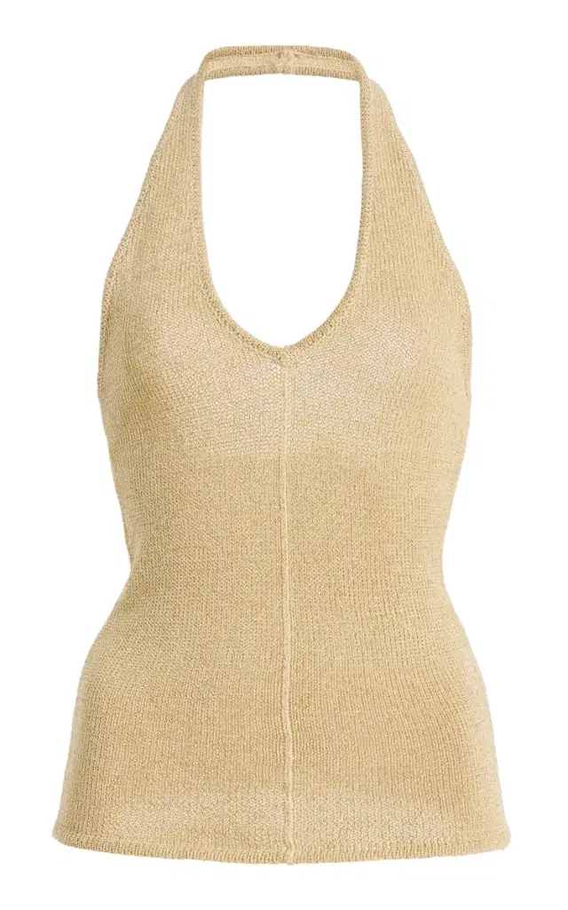 Exclusive La Isla Lurex Knit Halter Top
