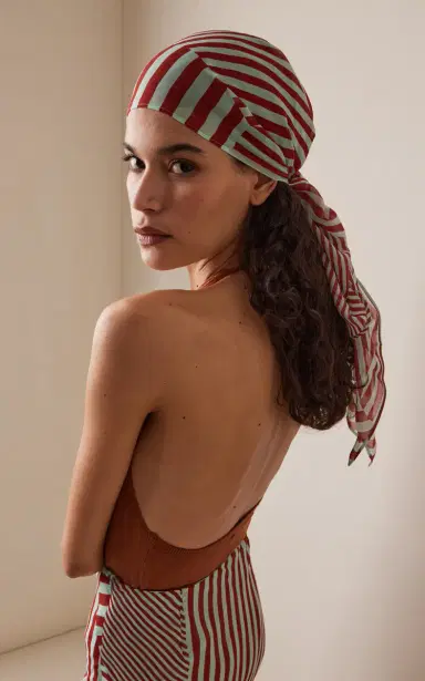 DE LA VALI Exclusive La Isla Striped Headscarf | Thumbnail 2 DE LA VALI Exclusive La Isla Striped Headscarf | Thumbnail 2