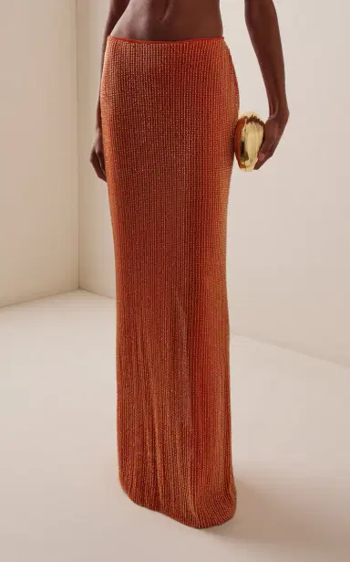 DE LA VALI Exclusive La Isla Palma Beaded Knit Maxi Skirt | Thumbnail 5