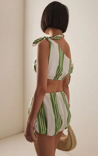 Posse Exclusive La Isla Rosie Off-The-Shoulder Striped Cotton Crop Top | Thumbnail 4 Posse Exclusive La Isla Rosie Off-The-Shoulder Striped Cotton Crop Top | Thumbnail 4