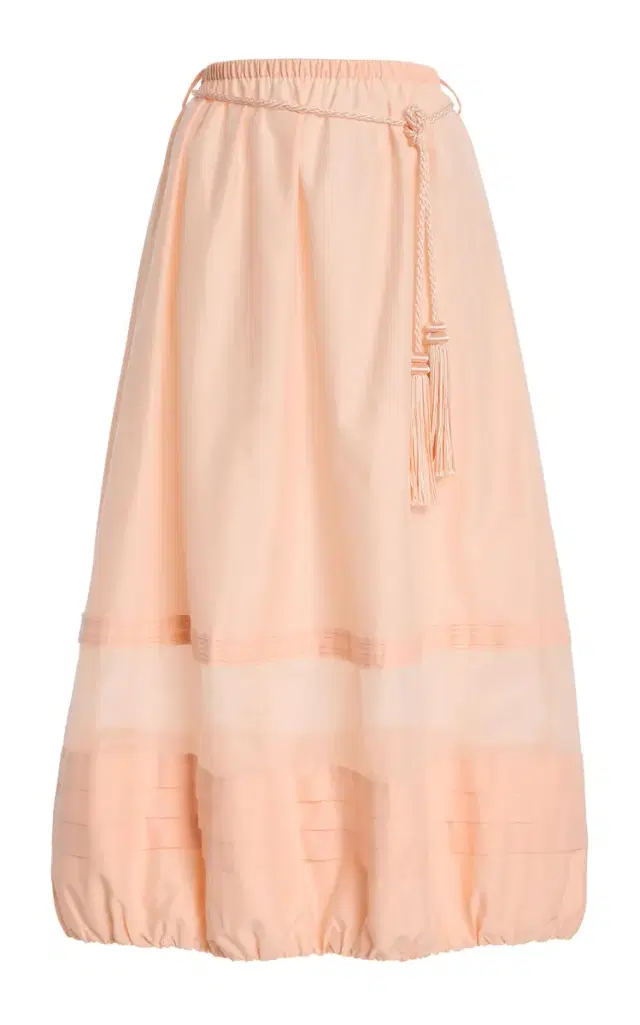 Exclusive La Isla Willow Cotton-Silk Midi Skirt
