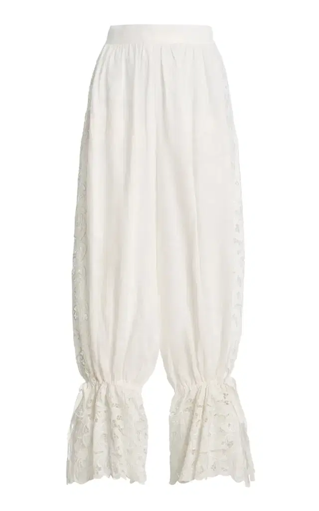 All That Remains Exclusive La Isla Carlota Cotton Lace Wide-Leg Pants