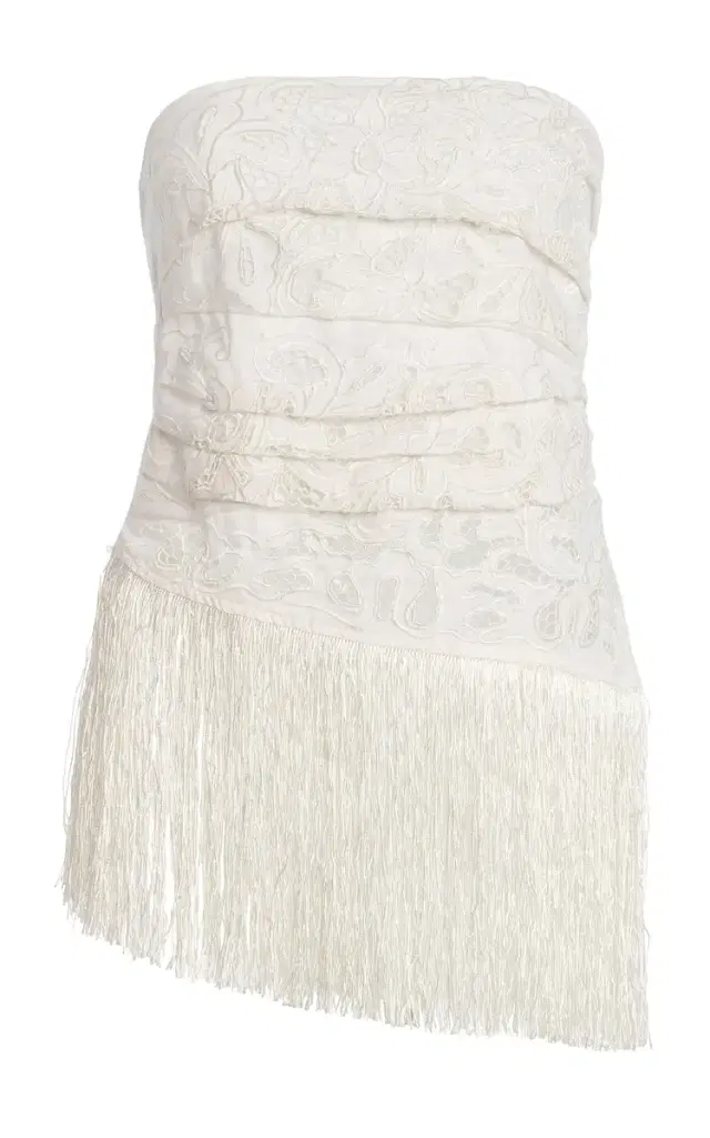 All That Remains Exclusive La Isla Carlota Fringed Cotton Lace Top