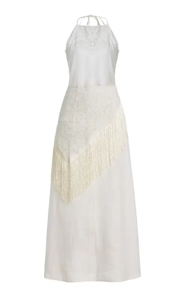 All That Remains Exclusive La Isla Josephina Fringe Lace Cotton Apron Dress