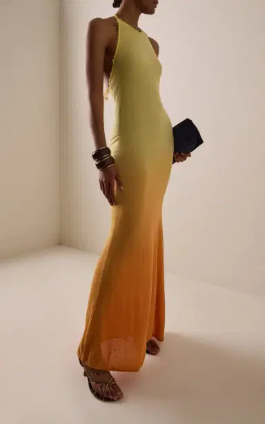 Christopher Esber Exclusive La Isla Beach Quartz Cotton-Blend Maxi Halter Dress | Thumbnail 2