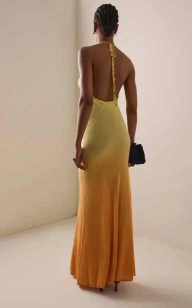 Christopher Esber Exclusive La Isla Beach Quartz Cotton-Blend Maxi Halter Dress | Thumbnail 4