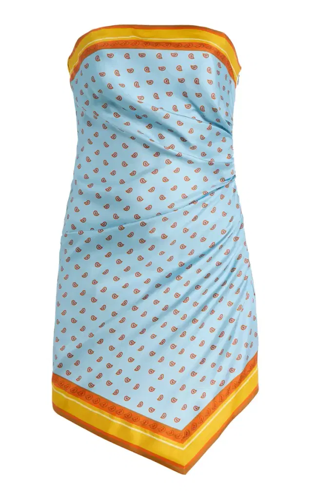 Exclusive La Isla Bandana-Print Silk-Twill Scarf Mini Dress