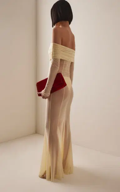 Ay Que Calor Exclusive La Isla Paloma Off-The-Shoulder Mesh Maxi Dress | Thumbnail 4