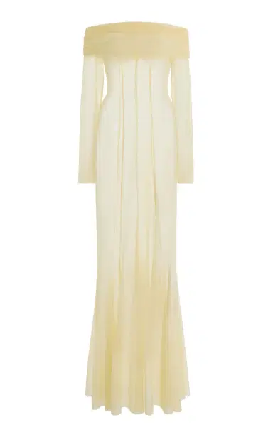 Ay Que Calor Exclusive La Isla Paloma Off-The-Shoulder Mesh Maxi Dress | Thumbnail 1