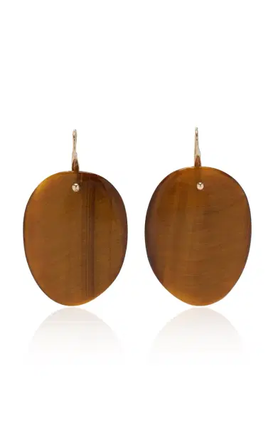 TEN THOUSAND THINGS Medium Mobile Slice Earring In Tigers Eye | Thumbnail 4 TEN THOUSAND THINGS Medium Mobile Slice Earring In Tigers Eye | Thumbnail 4