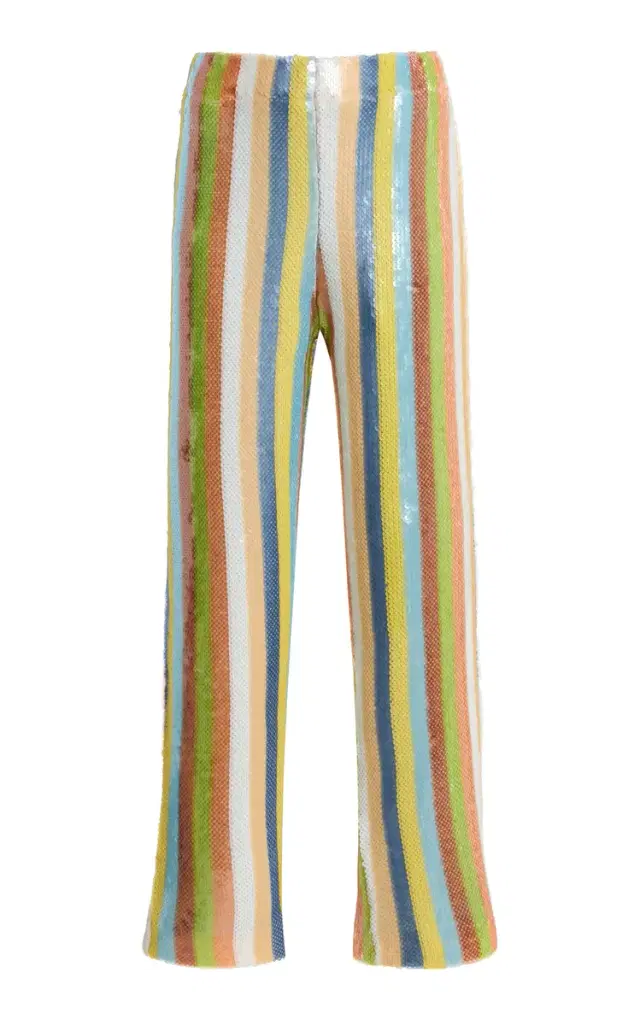LA VESTE Exclusive La Isla Sequinned Straight-Leg Pants