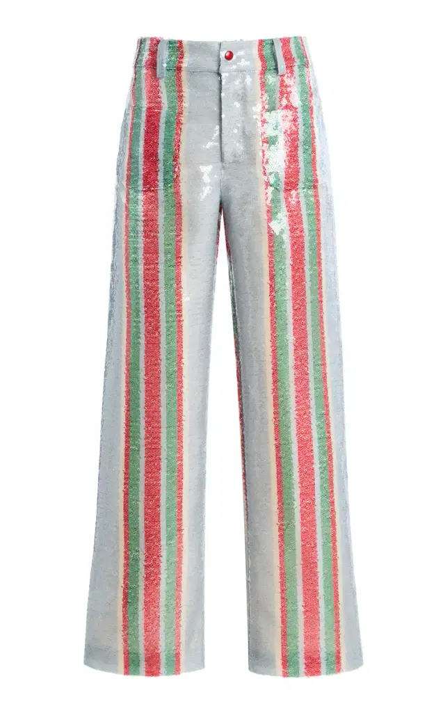 LA VESTE Exclusive La Isla Pippi Sequinned Straight-Leg Pants