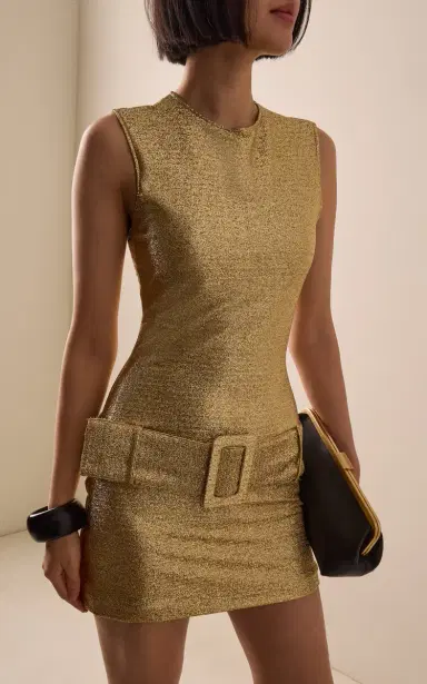 FRANÇOISE Exclusive La Isla Clover Metallic Jersey Mini Dress | Thumbnail 3 FRANÇOISE Exclusive La Isla Clover Metallic Jersey Mini Dress | Thumbnail 3
