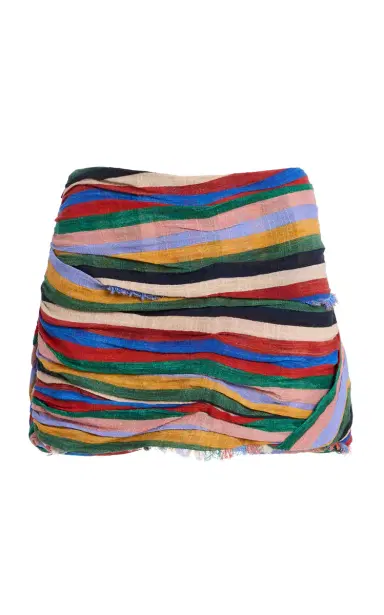 Staud Nicola Striped Cotton Mini Skirt | Thumbnail 8