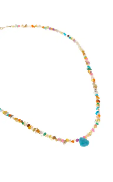 JIA JIA Rainbow Pebble Turquoise Raindrop Necklace | Thumbnail 3