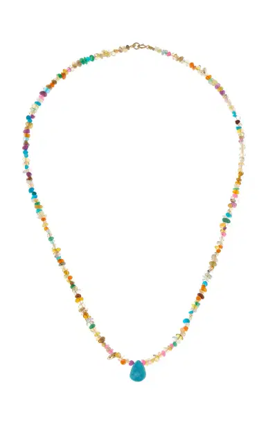 JIA JIA Rainbow Pebble Turquoise Raindrop Necklace | Thumbnail 4
