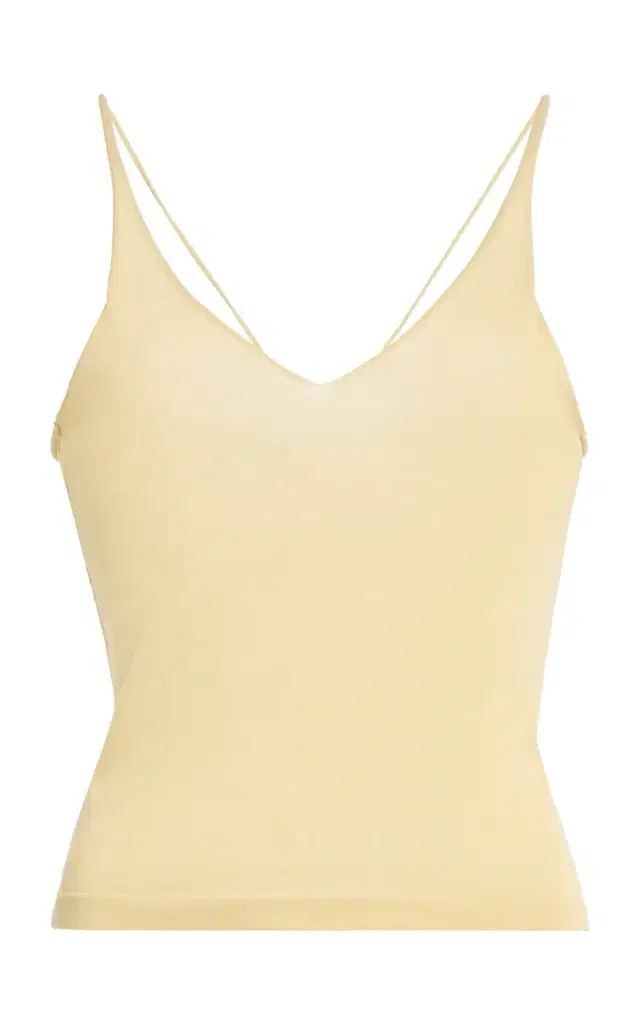 Ziah Cotton-Blend Sheer Knit Cami Top