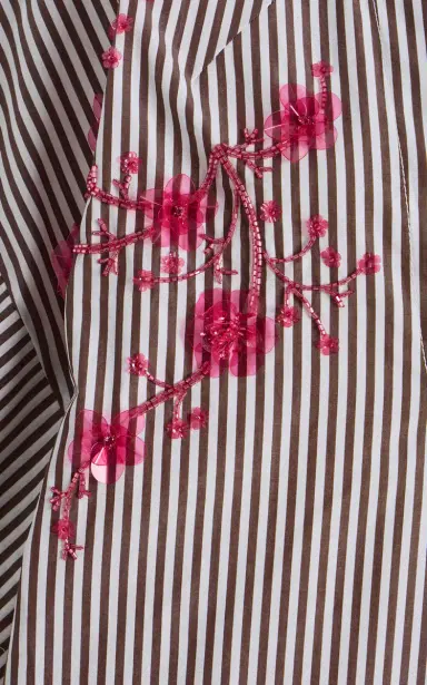 DES_PHEMMES Exclusive La Isla Cocoon Striped Cotton-Poplin Mini Dress | Thumbnail 5