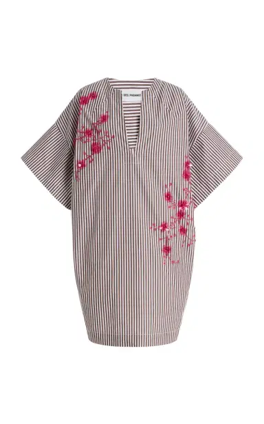 DES_PHEMMES Exclusive La Isla Cocoon Striped Cotton-Poplin Mini Dress | Thumbnail 6