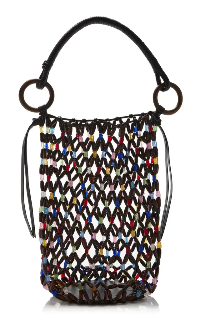 STAUD Del Mar Beaded Bucket Bag