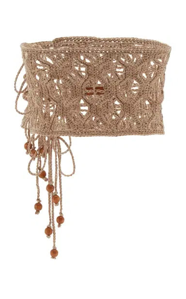 PARDOhats Exclusive La Isla Anzu Beaded Crocheted Linen Belt | Thumbnail 3
