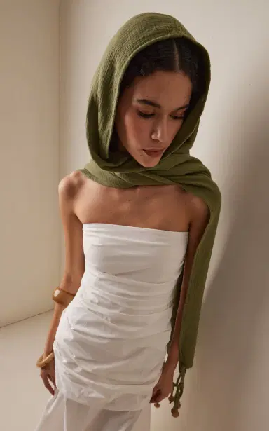 PARDOhats Exclusive La Isla Sahara Beaded Cotton Hooded Scarf | Thumbnail 2 PARDOhats Exclusive La Isla Sahara Beaded Cotton Hooded Scarf | Thumbnail 2