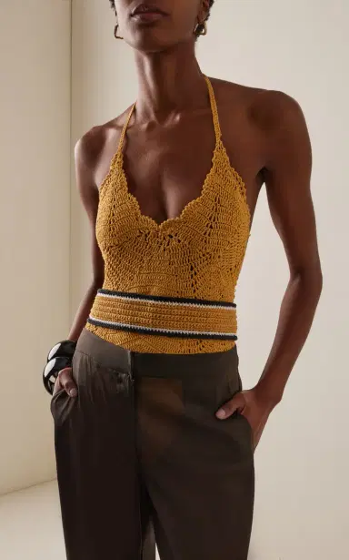 PARDOhats Exclusive La Isla Cale Crocheted Linen Belt | Thumbnail 2