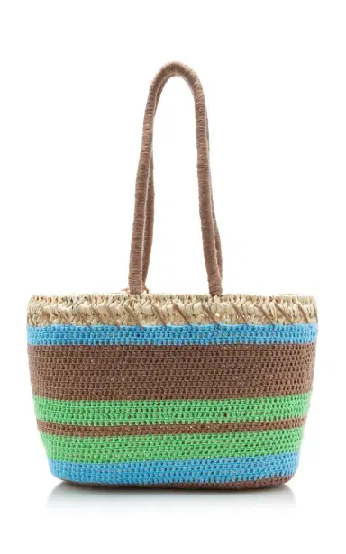 Kilometre Paris Exclusive La Isla Striped Raffia Tote Bag | Thumbnail 4