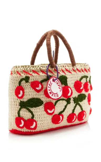 Kilometre Paris Exclusive La Isla Mon Cherry Raffia Tote Bag | Thumbnail 3