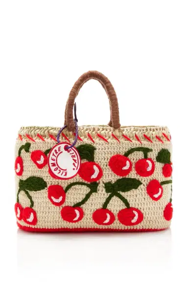 Kilometre Paris Exclusive La Isla Mon Cherry Raffia Tote Bag | Thumbnail 1