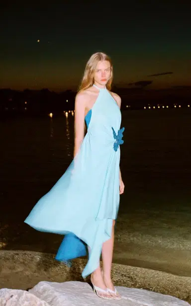 Rosie Assoulin Exclusive La Isla Silk Midi Scarf Dress | Thumbnail 3