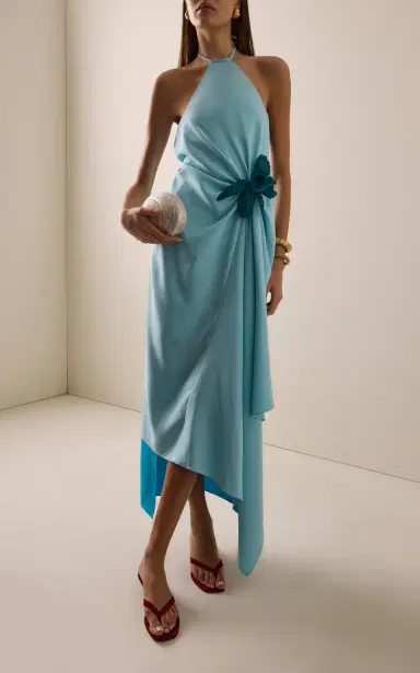Rosie Assoulin Exclusive La Isla Silk Midi Scarf Dress | Thumbnail 4