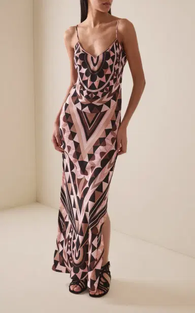 PUCCI Printed Silk Crepe De Chine Maxi Dress | Thumbnail 2 PUCCI Printed Silk Crepe De Chine Maxi Dress | Thumbnail 2