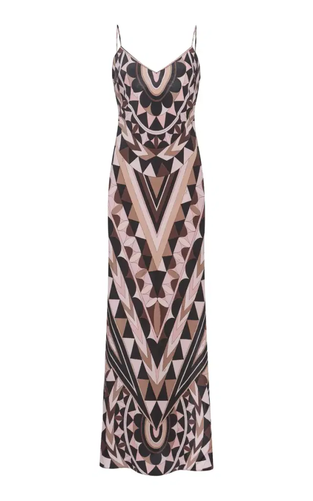 Printed Silk Crepe De Chine Maxi Dress