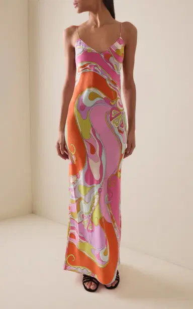 PUCCI Crepe De Chine Maxi Dress | Thumbnail 2 PUCCI Crepe De Chine Maxi Dress | Thumbnail 2