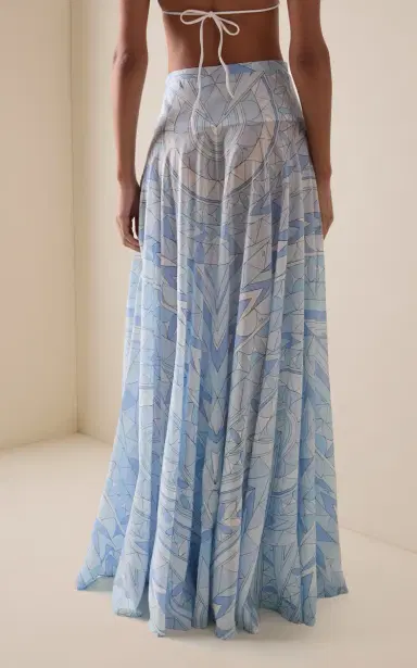PUCCI Pleated Cotton Muslin Maxi Skirt | Thumbnail 4