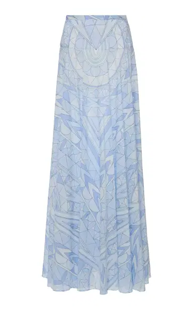 PUCCI Pleated Cotton Muslin Maxi Skirt | Thumbnail 1