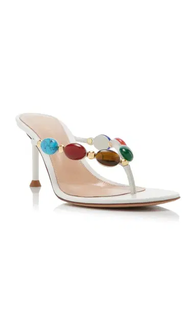 Gianvito Rossi Exclusive La Isla Shanti Stone-Embellished Leather Sandals | Thumbnail 4