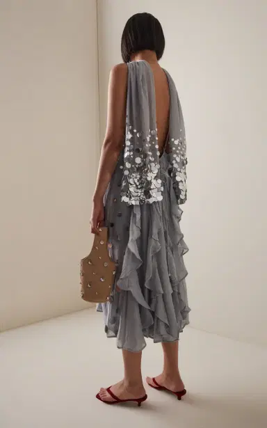 CHAN LUU Exclusive La Isla Sequined Cotton-Silk Chanderi Dress | Thumbnail 4