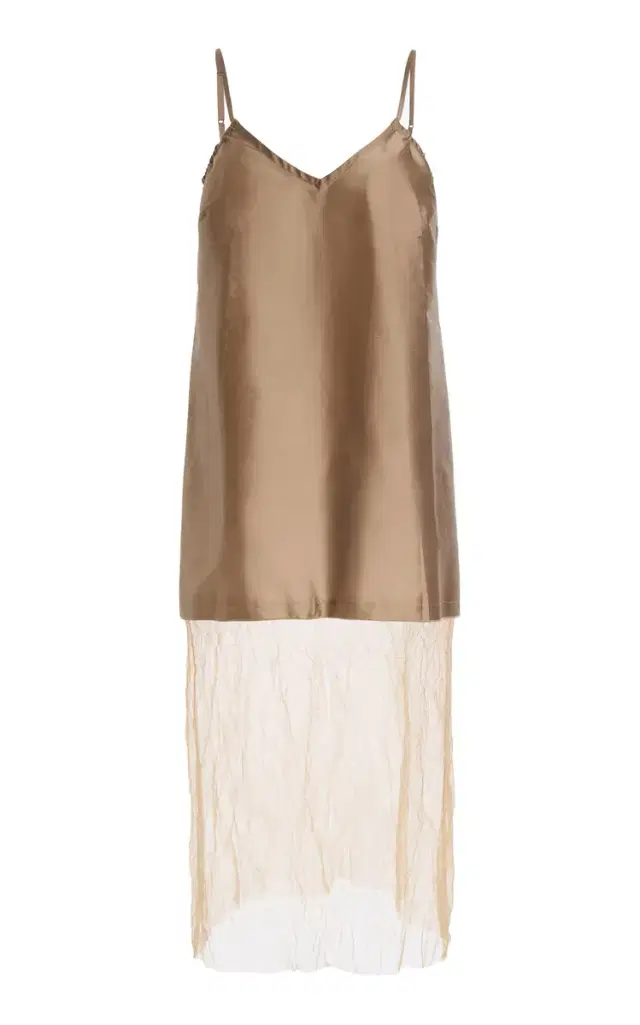 Exclusive La Isla Taffeta and Mesh Slip Dress