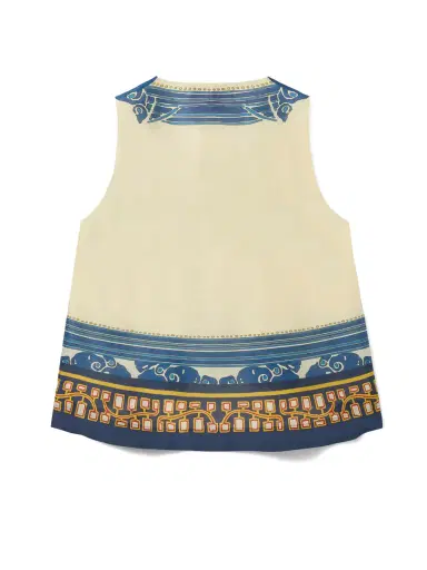 La DoubleJ Linen Silk Organza V-Neck Scala Top | Thumbnail 2