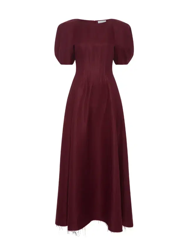 Ranya Puff Sleeve Linen Twill Maxi Dress