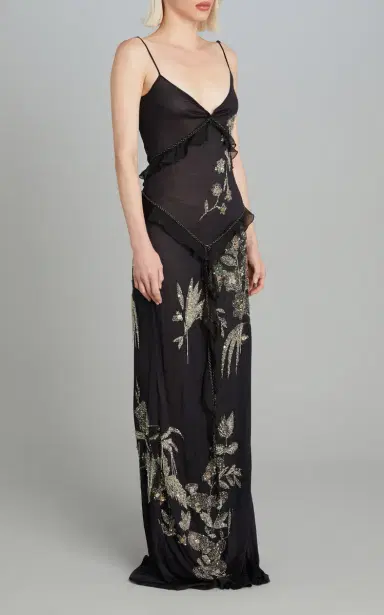Wiederhoeft Arbe Embroidered Silk Jersey Dress | Thumbnail 7