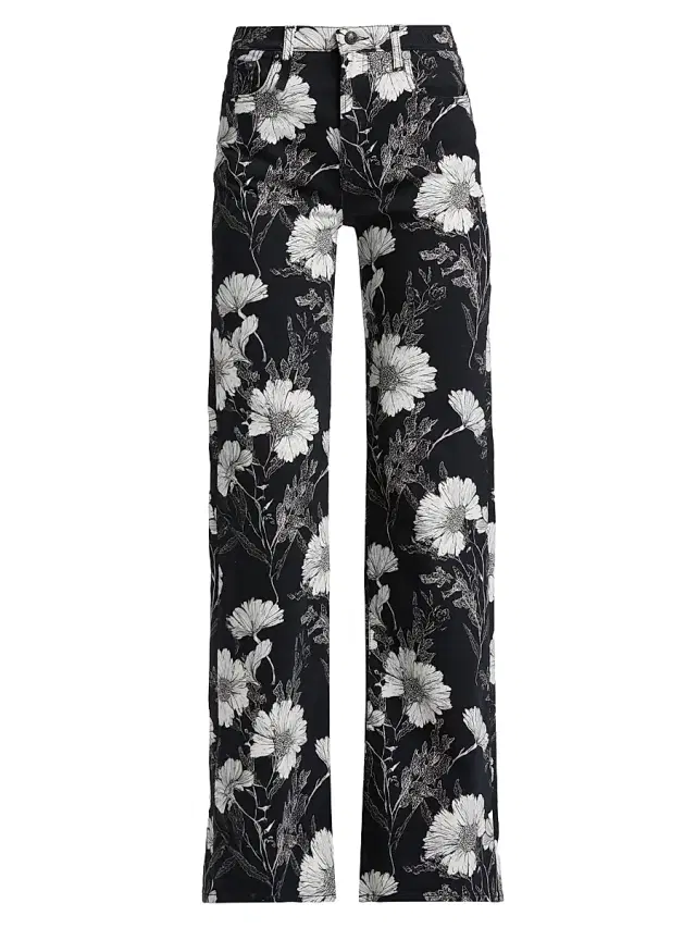 R13 Women's Jane Floral Jeans - Black Floral