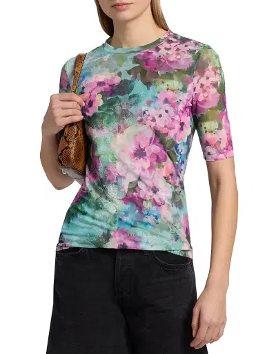 Johnny Was Women's Magnolia Meadow Mesh Top | Thumbnail 3 Johnny Was Women's Magnolia Meadow Mesh Top | Thumbnail 3