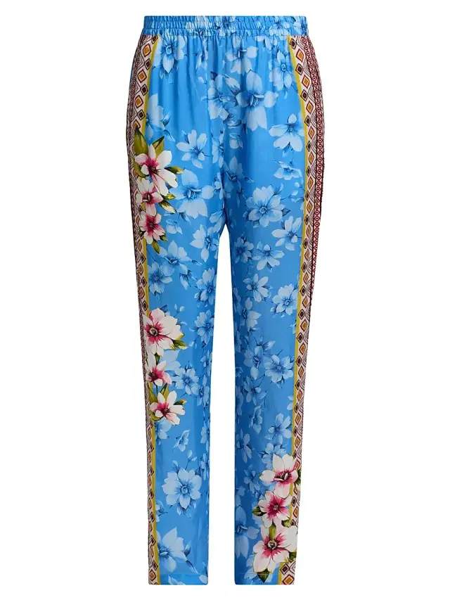 Women's Kanni Printed Elasticized Pants - Geneva Scarf