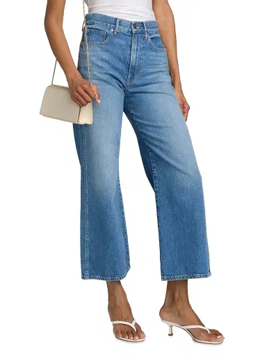 Veronica Beard Women's Taylor High-Rise Wide-Leg Crop Jeans | Thumbnail 4 Veronica Beard Women's Taylor High-Rise Wide-Leg Crop Jeans | Thumbnail 4