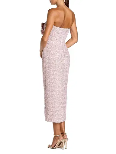 Mac Duggal Women's Bouclé Strapless Midi-Dress - Lilac | Thumbnail 2 Mac Duggal Women's Bouclé Strapless Midi-Dress - Lilac | Thumbnail 2