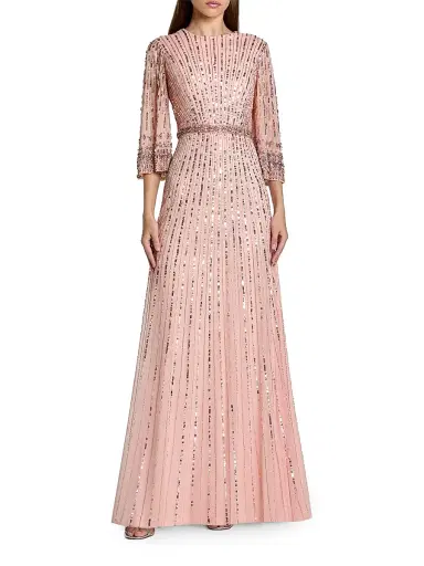 Mac Duggal Women's Embellished Sequined A-Line Gown - Light Rose - Size 20 | Thumbnail 1 Mac Duggal Women's Embellished Sequined A-Line Gown - Light Rose - Size 20 | Thumbnail 1